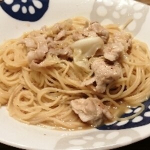 キャベツと豚肉の味噌パスタ 